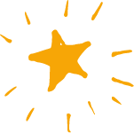 An image of a drawing of a yellow star