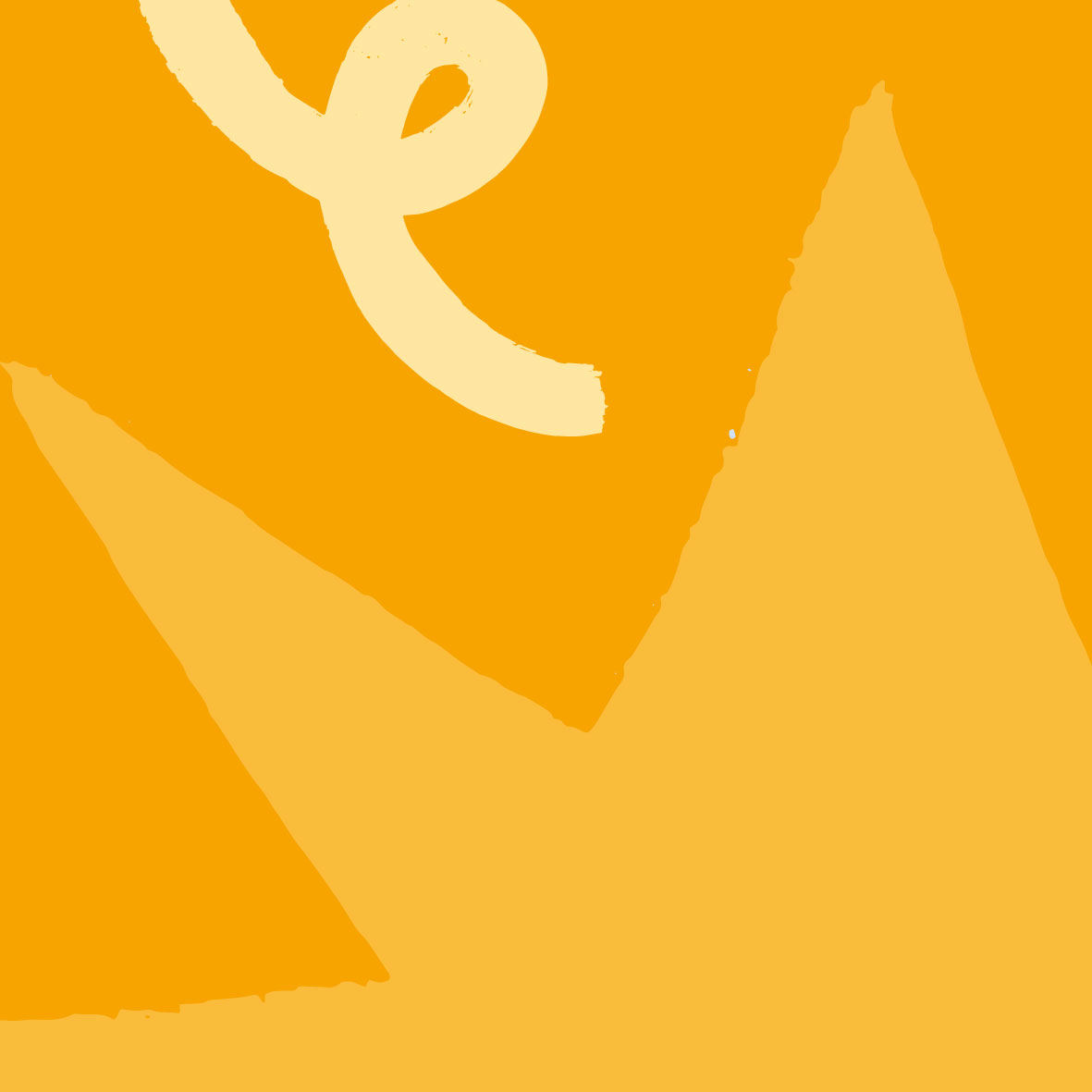 An illustration with a squiggle on a yellow background