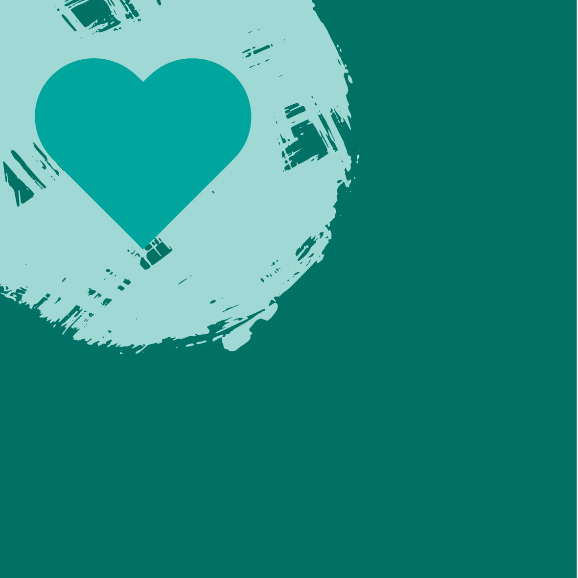 An illustration with a heart on a green background