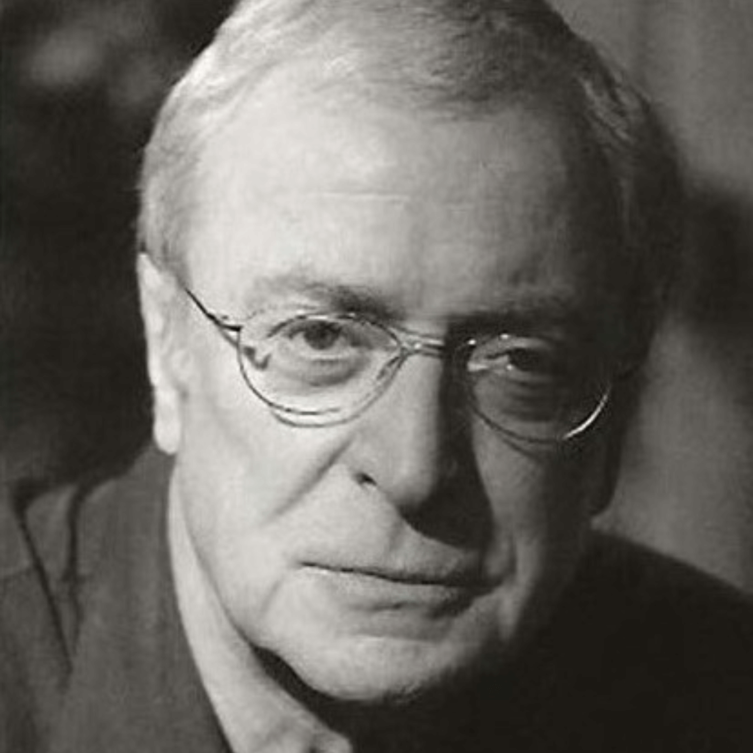 A lack and white image of Sir Michael Caine