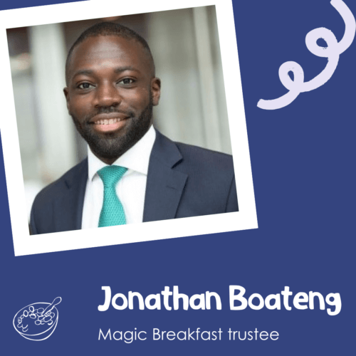 Image of Magic Breakfast Truste Jonathan Boateng smiling
