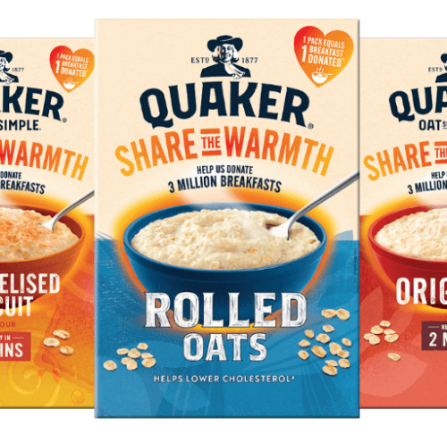Quaker poster with images of 3 varieties of Oats.