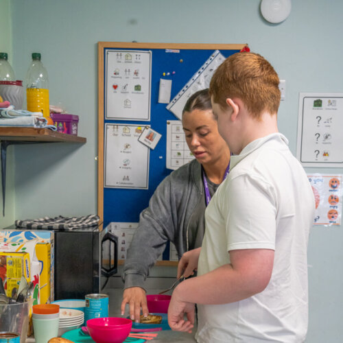 [He] didn’t know how to butter a bagel six months ago, now he's making bagels for the whole class.